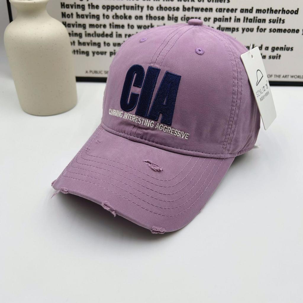 European and American Spring Retro Letter Embroidered Cap Soft Top Versatile Baseball Cap Spring and Autumn Sunshade Anti-sun Hat Trendy Men and Women