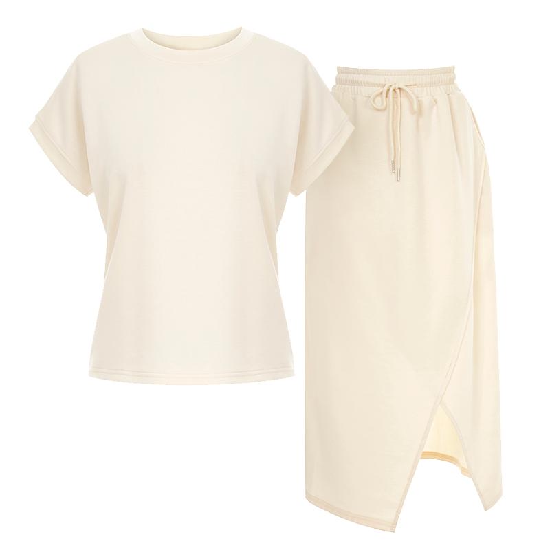 PAIGEFLYNN Round Neck T-Shirt Cut-Out Skirt Set_S5Bse001C