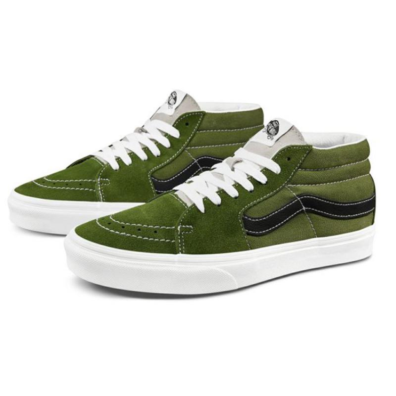 Vans Sk8 Mid Low Top Skate Shoes Unisex Dark Green Vans VN0A3WM3WZ6
