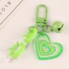 Sweet Acrylic Heart Pendant Keychain Link Chain Keyring for Purse,Handbag, Bag
