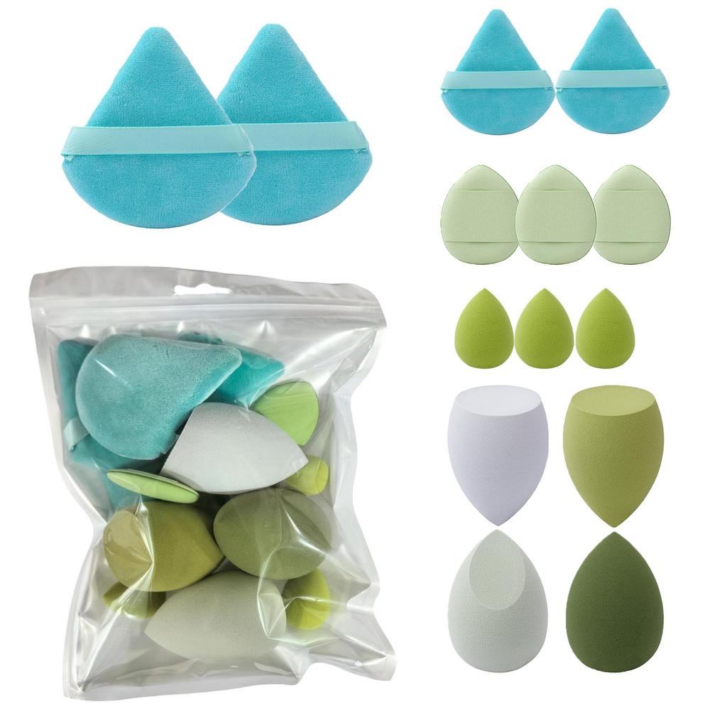 14-Piece Super Soft Makeup Sponge Set - Non-Absorbent Puff for Flawless Application