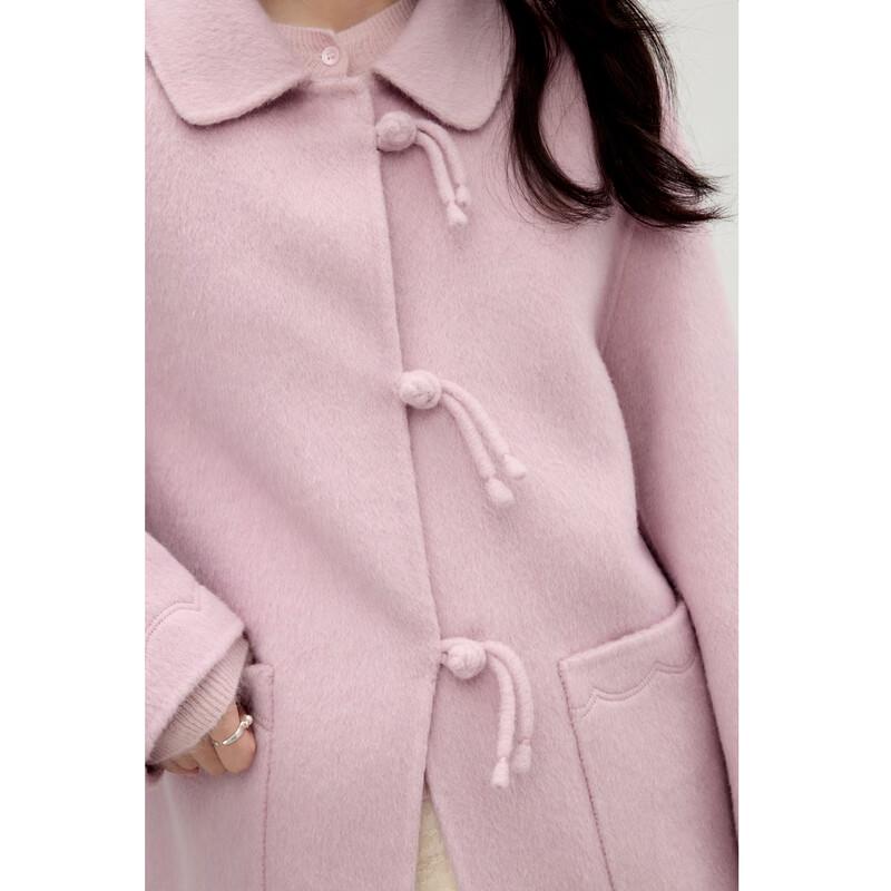 Qiusbiyiren Women's Lamb Wool & Camel Blend Woolen Coat