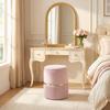 Pouf Ottoman Footrest Storage Box In Corduroy Velvet 36 X 36 X 44 Cm For Living Room Bedroom Pink
