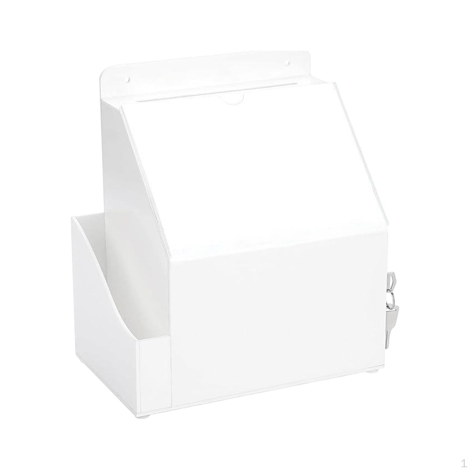 

Ящик для голосования с держателем знака Акриловый замок для пожертвований Контейнер для хранения ключей для стола white