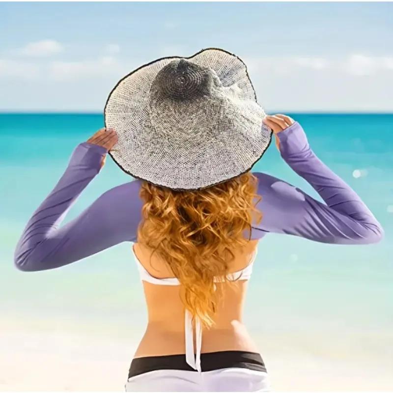 1pc Outdoor Cycling Drive Cool Feeling Viscose Filament Sunshade UV Resistant Golf Sleeve Shawl Shoulder Length Straight Sleeve