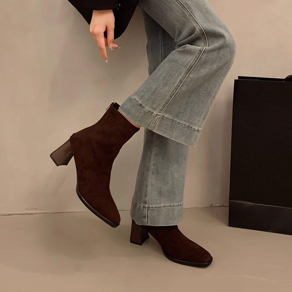 Fashion Female Short Shoes British Style Plain Office Booties Fashion 2025 High Quality Comfortable and Elegant Hot Women's Ankle Boots