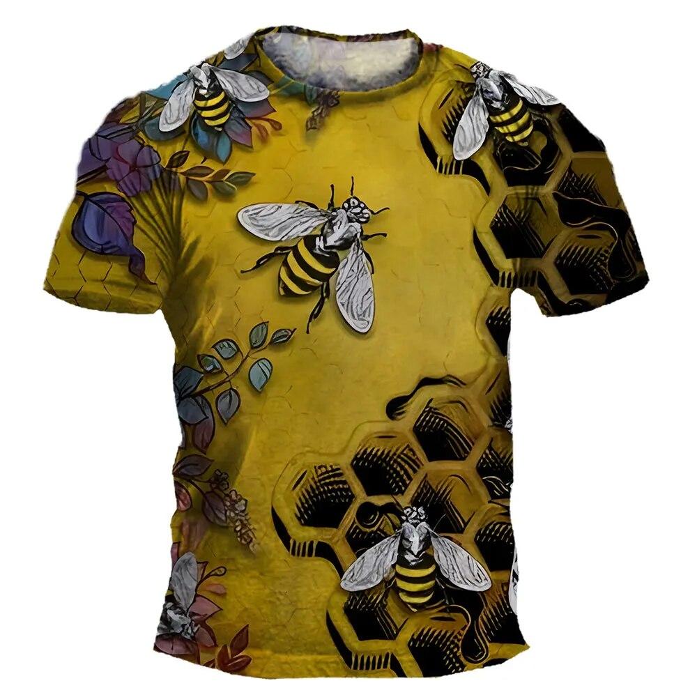 Retro Pánské tričko Y2K Vintage trička Summer Clothing Bee 3D tisk Pánská trička Street Casual Sports Oversized Trička Unisex