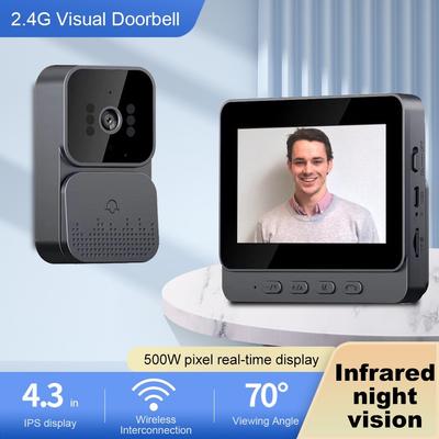 Ecran IPS de 4,3 inci Sonerie Wireless Interfon de uz casnic Cameră Video Versiune de Noapte Vorbire Bidirecțională Sonerie Video