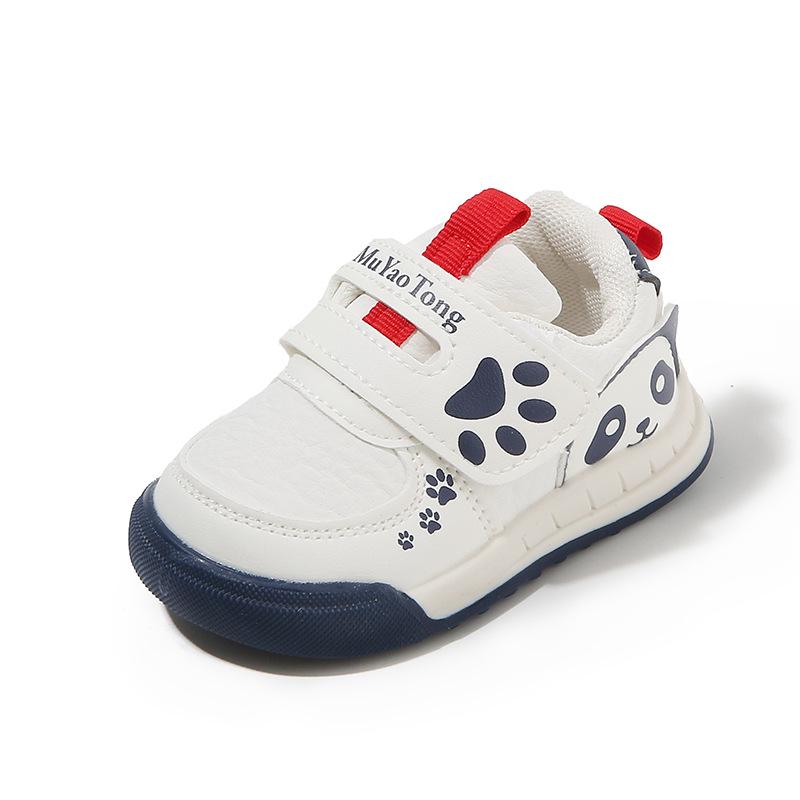 Babylaufschuhe mit weicher Sohle und Klettverschluss - Cartoon-Stil für Jungen und Mädchen, Frühling/Herbst