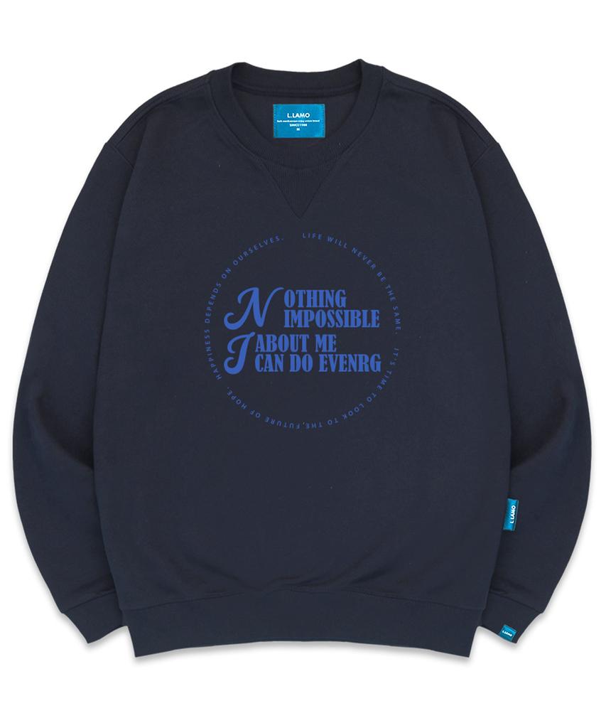 Ellamo Fleece-Lined M Nothing Impossible Sweatshirt Unisex Big Size S~4Xl (B Type)