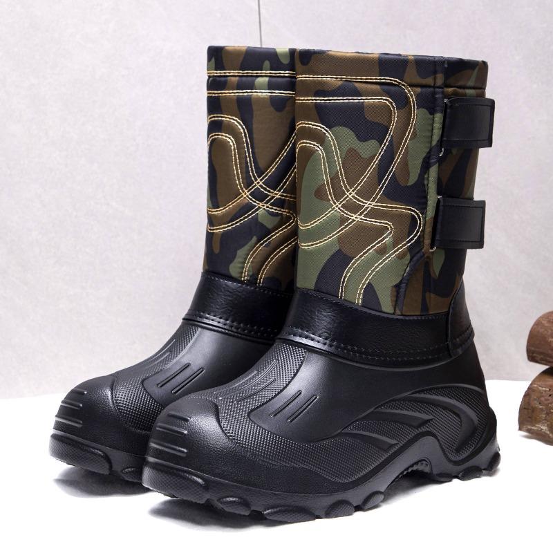 Cotton Shoes, High-top Snow Boots, Fleece and Thickened Cotton Boots, Waterproof and Anti-slip One-foot Shoes