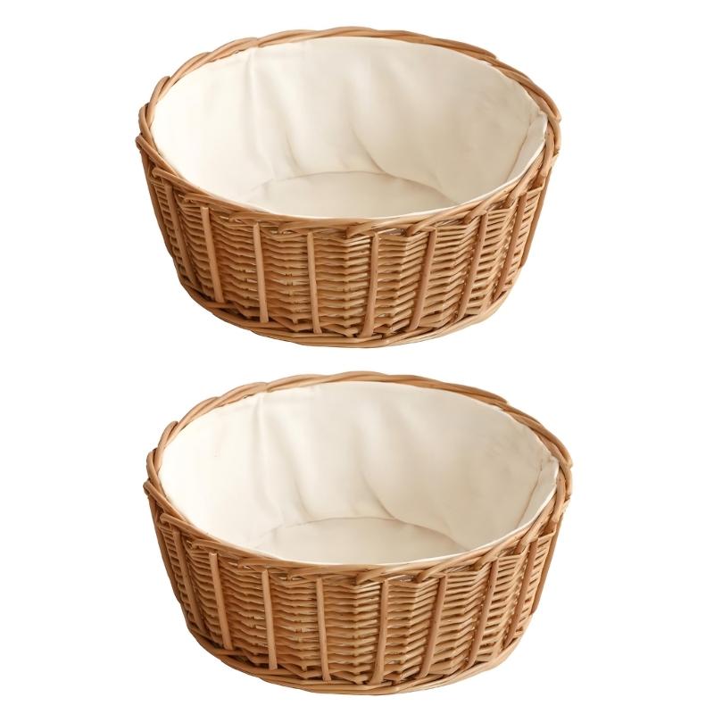 Willow Storage Basket Natural Fiber Container Handwoven Organizer For Home Decoration And Practical Use