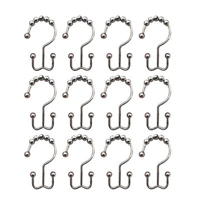 12Pcs Shower Curtain Hooks Rings Rust Resistant Stainless Steel Double Glide Shower Hooks for