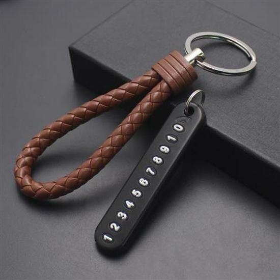 Handmade Braided Leather Car Keychain: PU Leather Pendant for Men & Women
