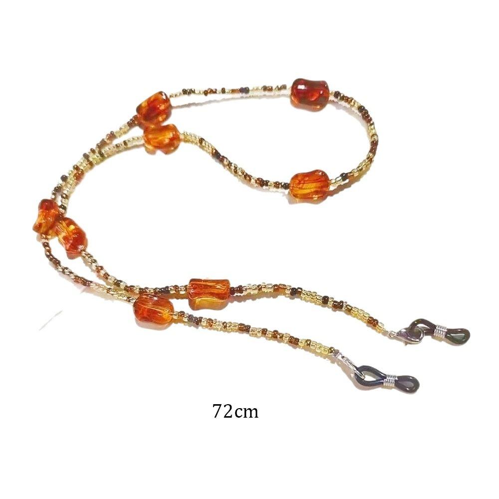 Anti Slip Anti Falling Eyeglass Mask Sunglasses Chains Retro Fashion Amber Glass Glasses Chain Anti-Lost Necklace Strap Rope
