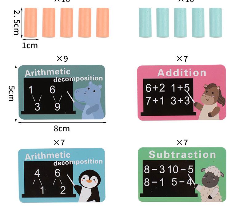 Children's Early Education Arithmetic Board with Large Particle Building Blocks