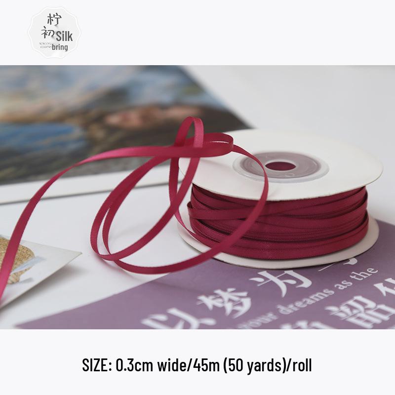 3mm Premium Double-Sided Satin Polyester Ribbon for Wedding Bows and Gift Packaging
