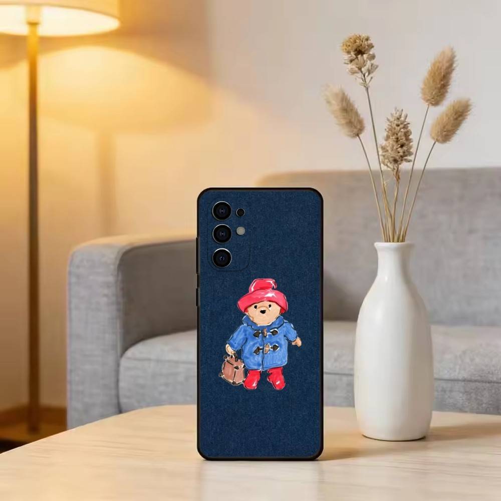 C-Cute P-Paddington Bear Phone Case For Samsung S25,S24,S21,S22,S23,S30,Ultra,S20,Plus,Fe,Soft Silicone Black Cover