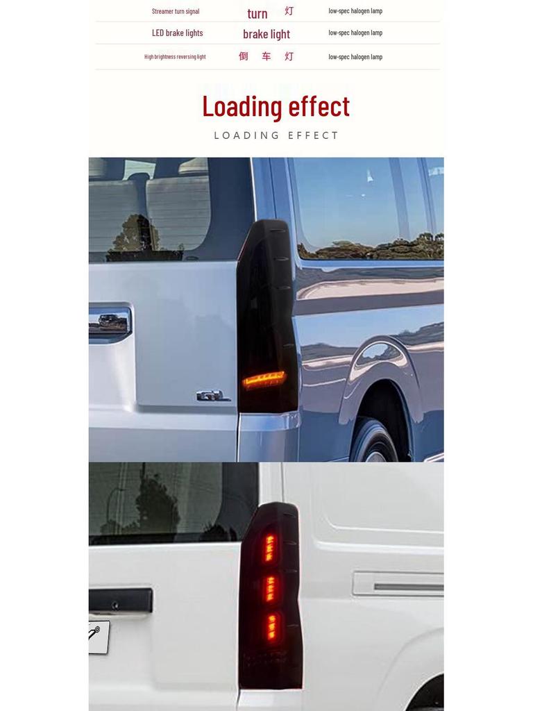LED Rear Tail Light with Flowing Turn Signal for Toyota Hiace 300 (2019-2025) Sea Lion