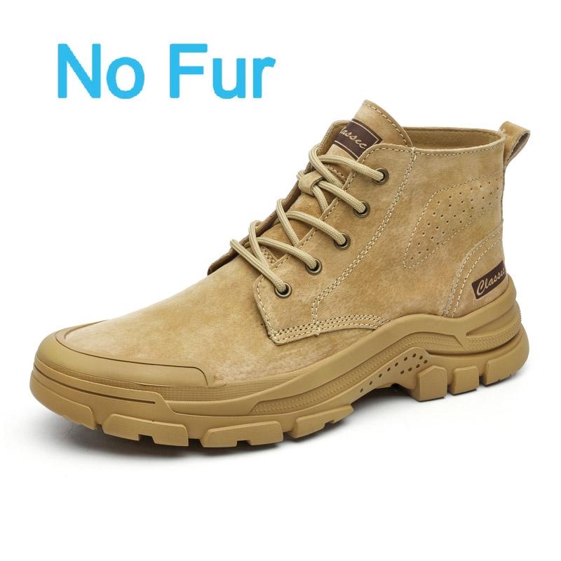 Men Classic Outdoor Boots Casual Luxury High Top Sneakers Genuine Leather Winter Platform Snow Boots Motorcycle Ankle Boots 2025