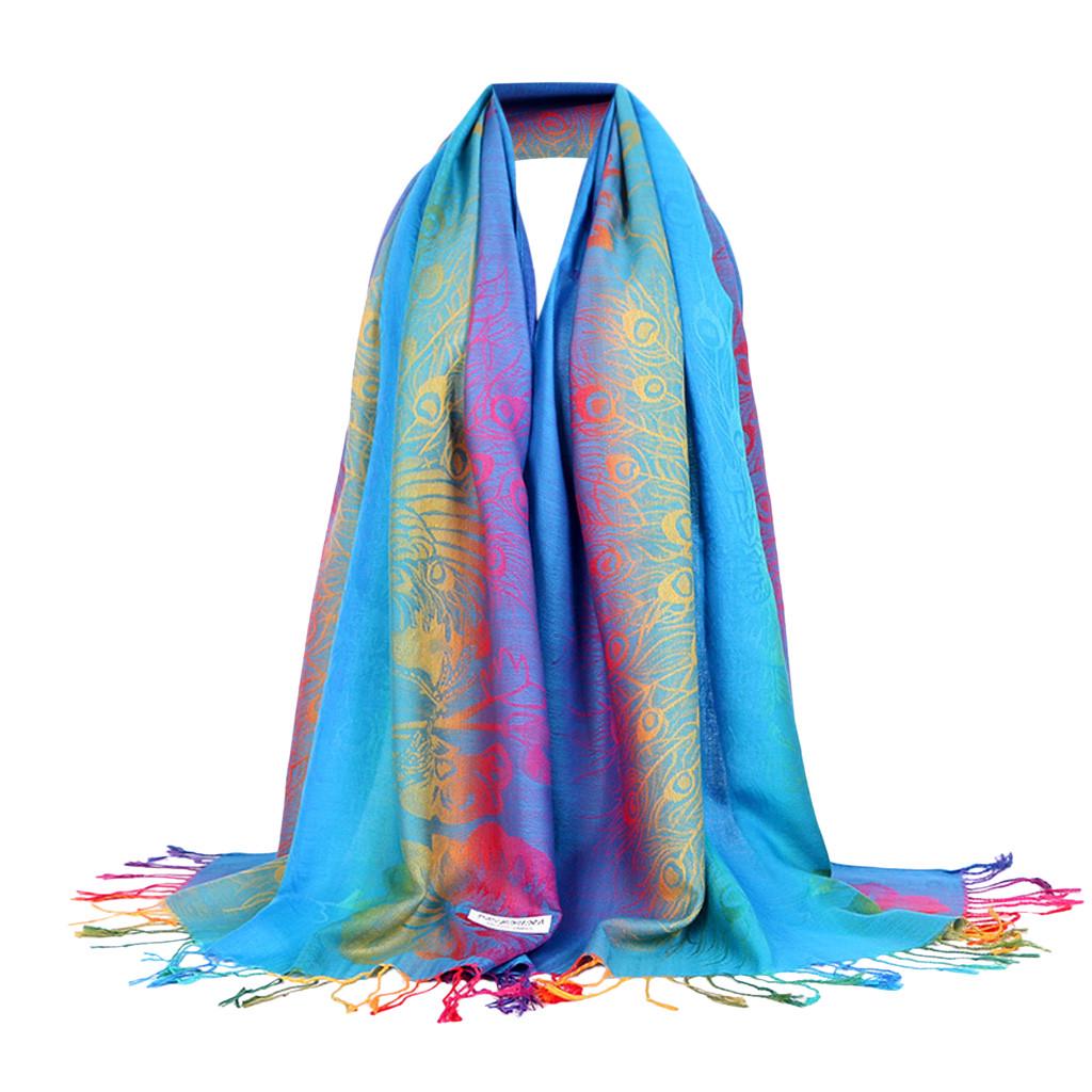 Women Lady Fashion Folk-Custom Retro Tassel Scarf Wrap Shawl Travel Scarves