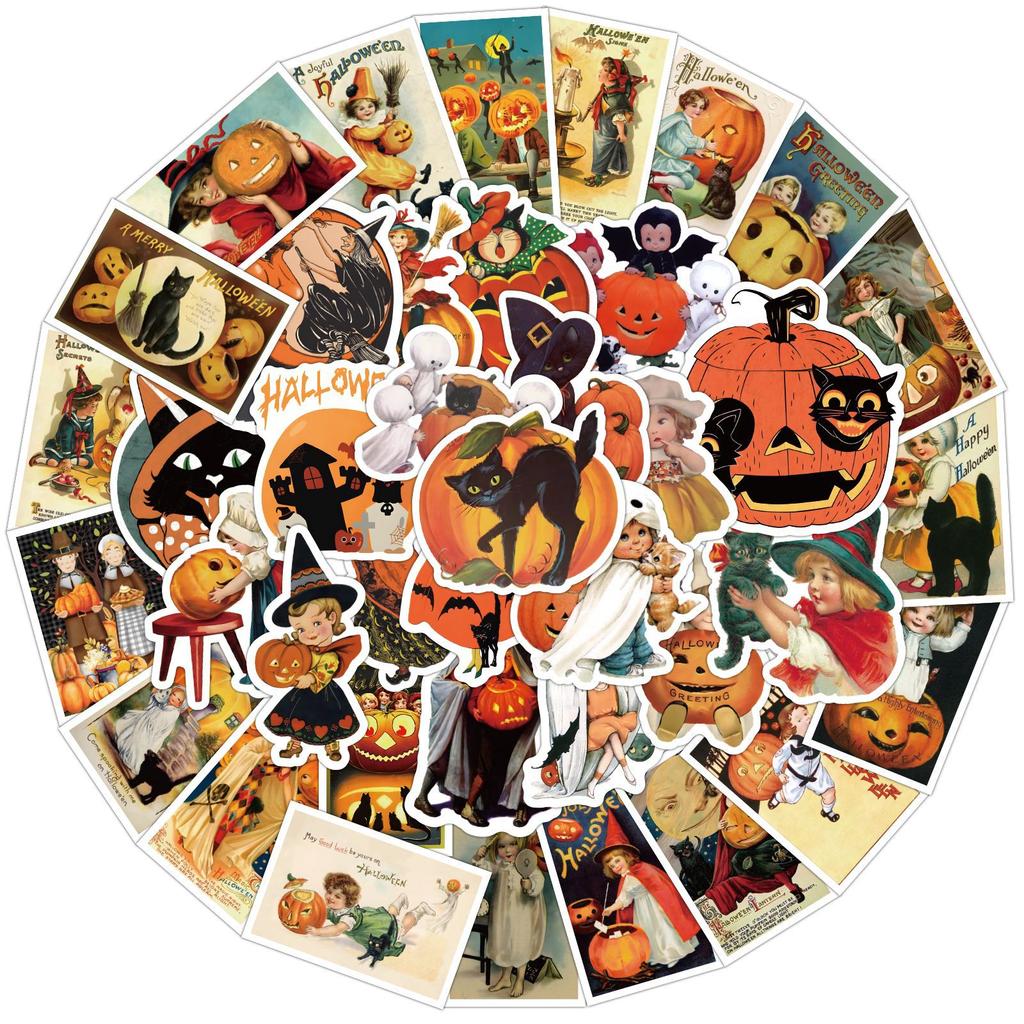 60/110 New Halloween Cartoon Graffiti Stickers Suitcase Notebook Decoration Stickers