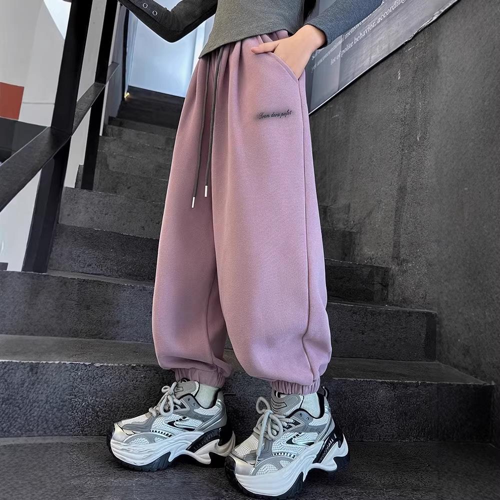 Girls' Autumn/Winter Casual Knit Joggers - Children's Sports Sweatpants 2026