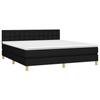 VidaXL Lit à sommier tapissier avec matelas Noir 160x200 cm Tissu - Modèle 3140947