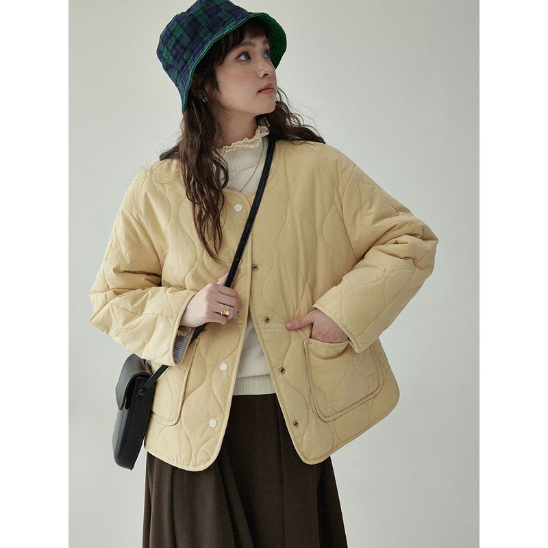 

Amuu North Island Original Japanese Style Jacket Short Cotton Jacket Yellow S