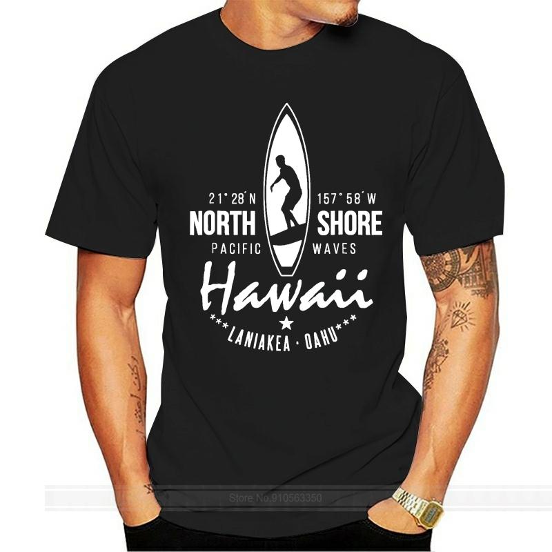 Surfer T-Shirt Hawaii North Shore Laniakea Beach Oahu Herren Marken T-Shirt Männer Sommer Baumwoll T-Shirt