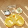 Cat Feeder Water Bowl Combination Automatic Pet Drinking Bowl Food and Water Two in One Stainless Steel Cat Bowl