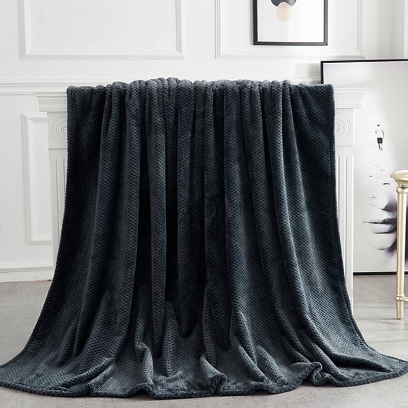 Double Layer Thick Solid Color Composite Blanket Edging Gift Blanket Flannel Blanket
