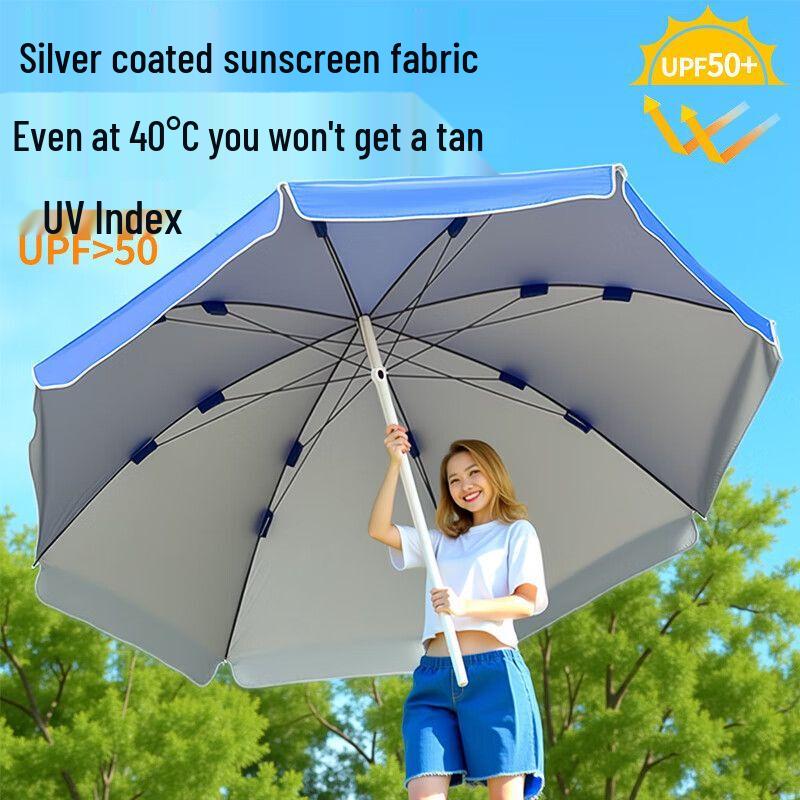 2.4M Outdoor Patio & Market Umbrella with Windproof Design