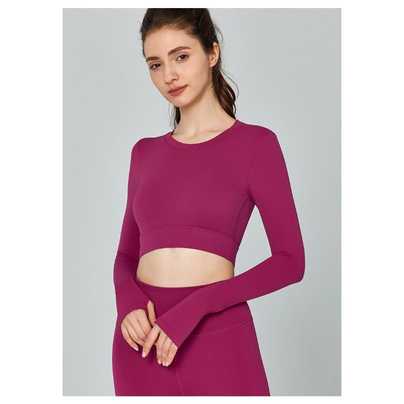Ningbo Dashu Autumn and Winter Long-sleeved Yoga Clothes for Women with Chest Pads Tight-fitting and Beautiful Back Pilates