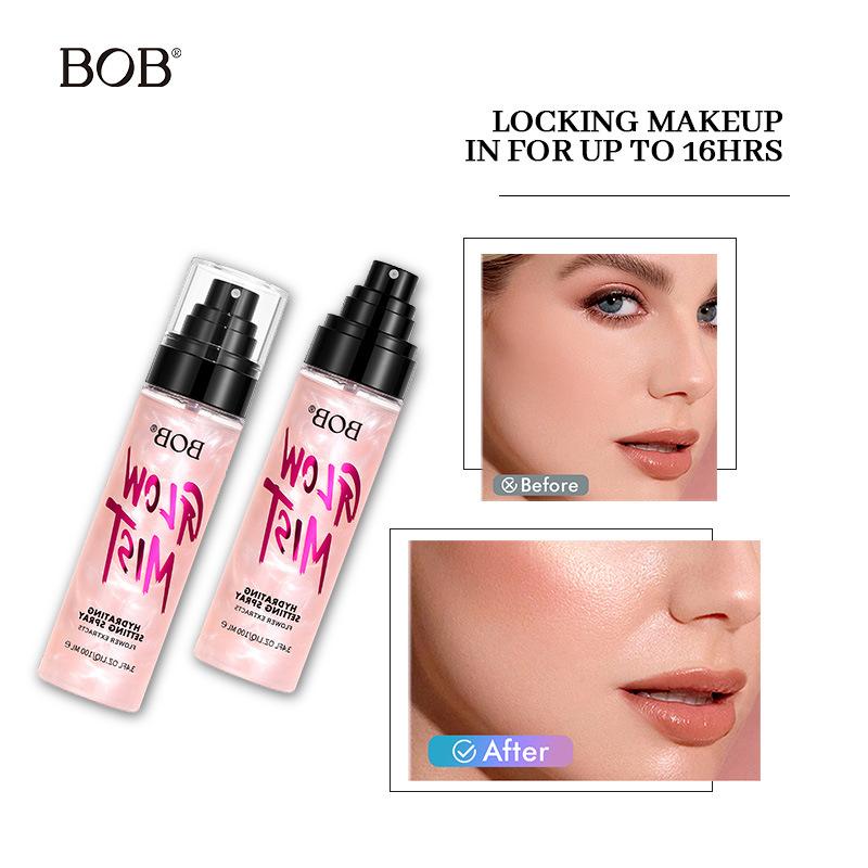 BOB Goldener feiner Flash-Einstellspray erfrischend feuchtigkeitsspendend nicht klebrig feuchtigkeitsspendend feuchtigkeitsspendendes Öl-Kontrolle Make-up-Einstellwasser