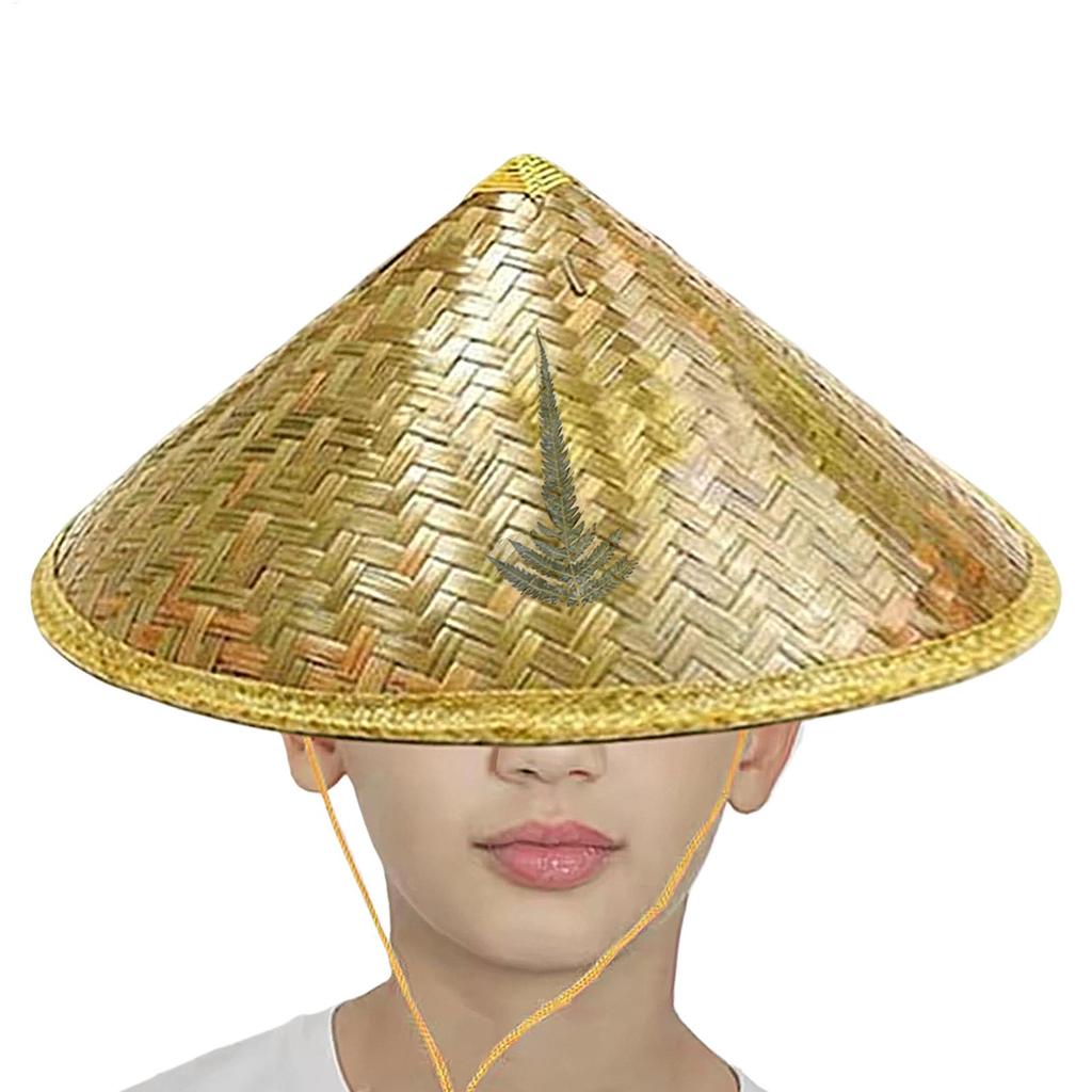 Çin Retro Bambu Rattan Balıkçı Şapkası El Yapımı Dokuma Hasır Kova Şapka Turizm Yağmur Dans Aksesuarları Koni Balıkçılık Güneşlik Şapka