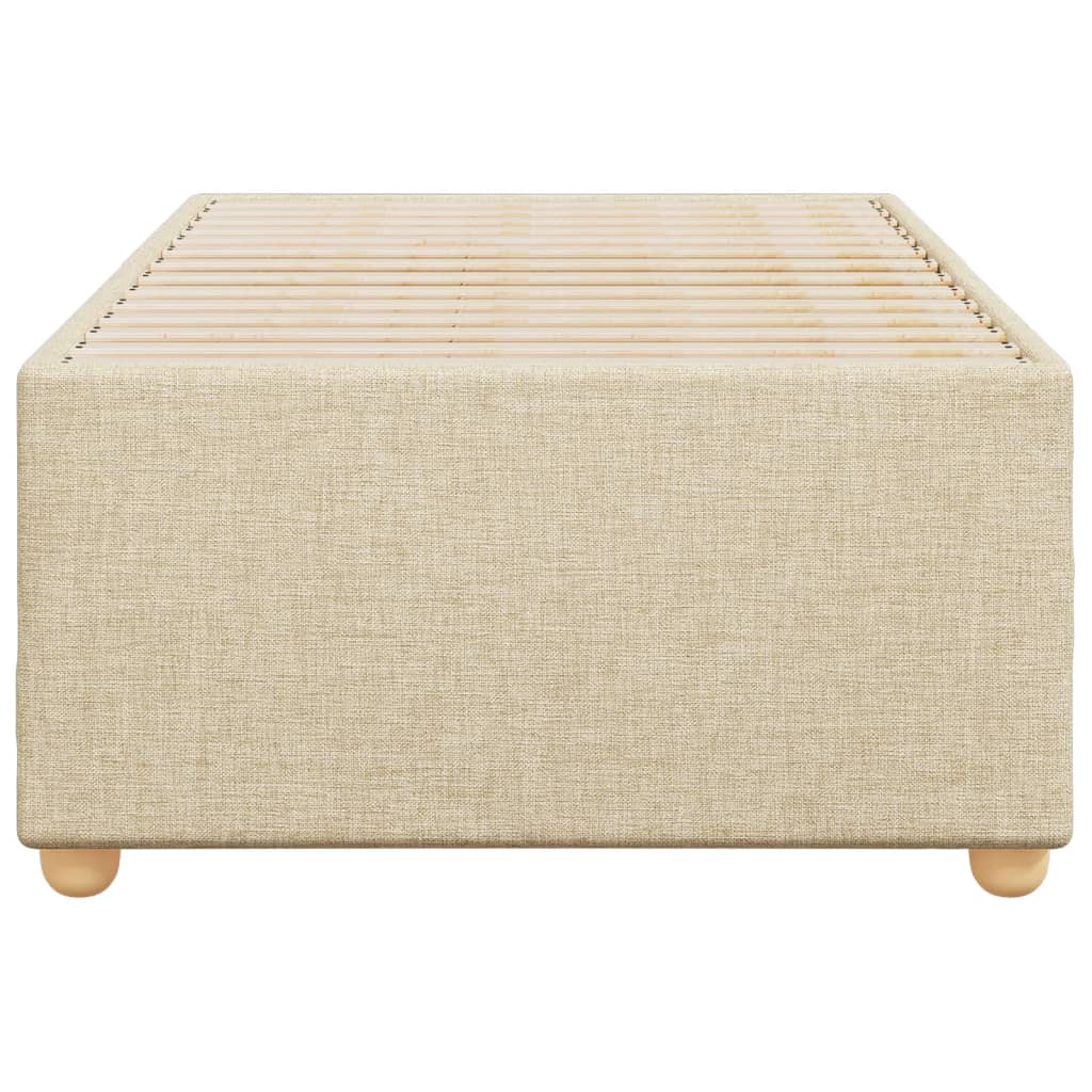 Bed Frame without Mattress Cream 80x200 cm Fabric