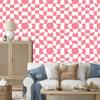 Wallpaper Casual checkerboard coral and white, coral background 50x1000