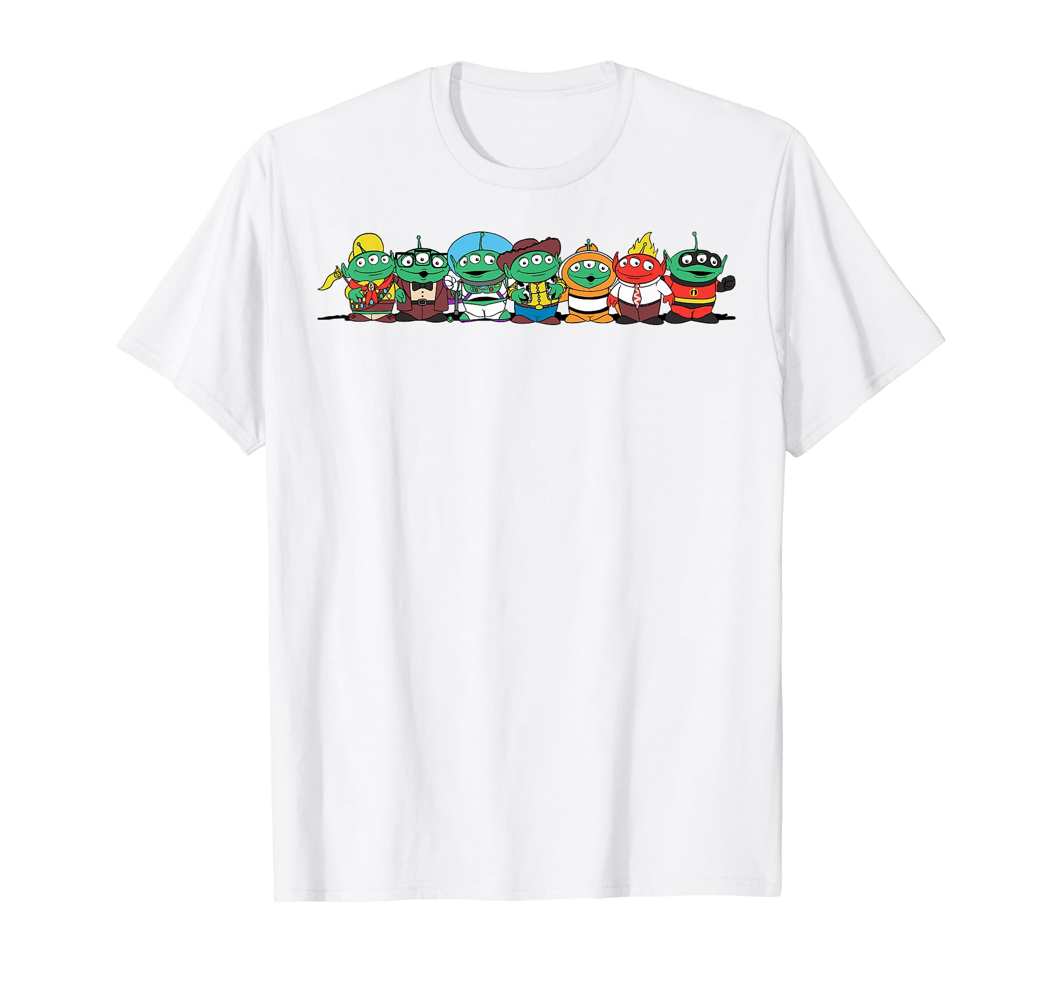 

Disney Pixar Pizza Planet Alien Movie Costume Lineup T-Shirt