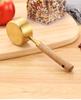 Gold Stainless Steel Measuring Cups & Spoons Set with Acacia Wood Handles - 8-Piece Baking Tool Set