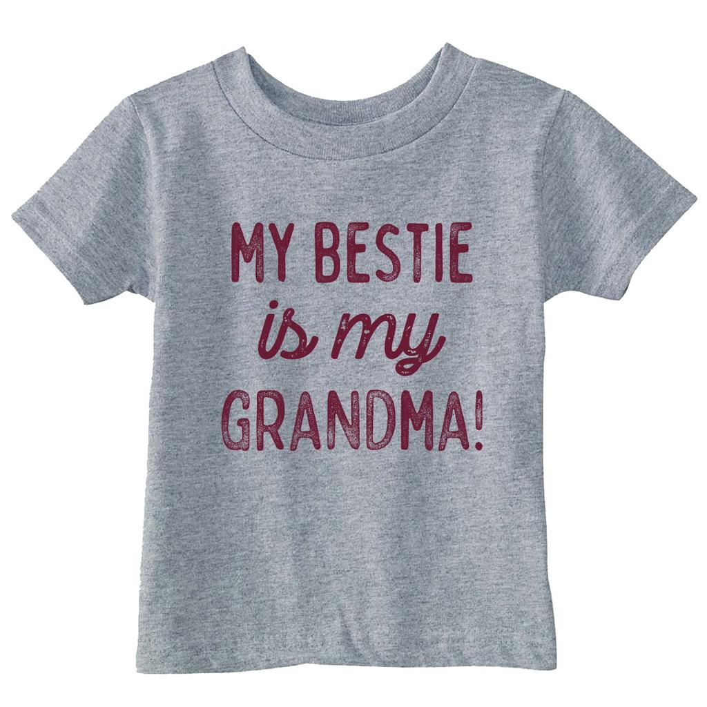 Toddler Funny T Shirts My Bestie Is My Grandma Sarcastic Graphic Novelty Tee For