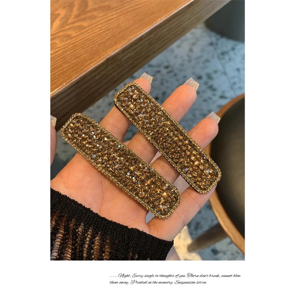 Beautiful Shiny Rhinestone Hairpins Creative Rectangular Hair Clips Woman's Hair Accessories