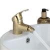 Zeitgenössischer Einloch-Badezimmer-Bidet-Wasserhahn Gebürstetes Messing Gold Waschtischarmatur Keramikventilkern Warm Kalt Wasserfall