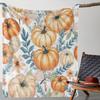 1pc Sdoo Vintage Pumpkin Floral Print Flannel Blanket - Soft Warm All-Season Cozy Throw with Autumn Harvest Design (Pumpkins, Le