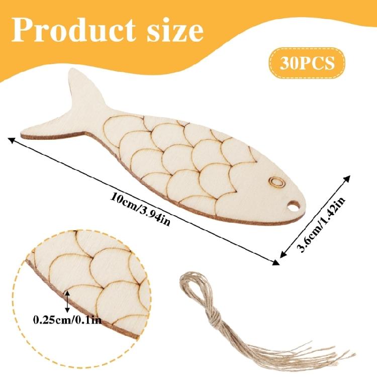 30 Unpainted Wooden Fish Templates DIY Artistic Projects Home Party Natural Design
