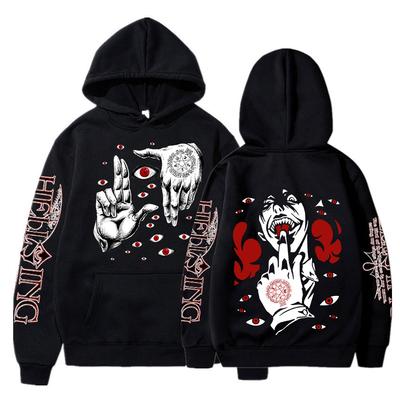 Sweat à capuche imprimé manga Hellsing pour homme et femme, vêtement de style Harajuku, streetwear, hip-hop, unisexe, confortable