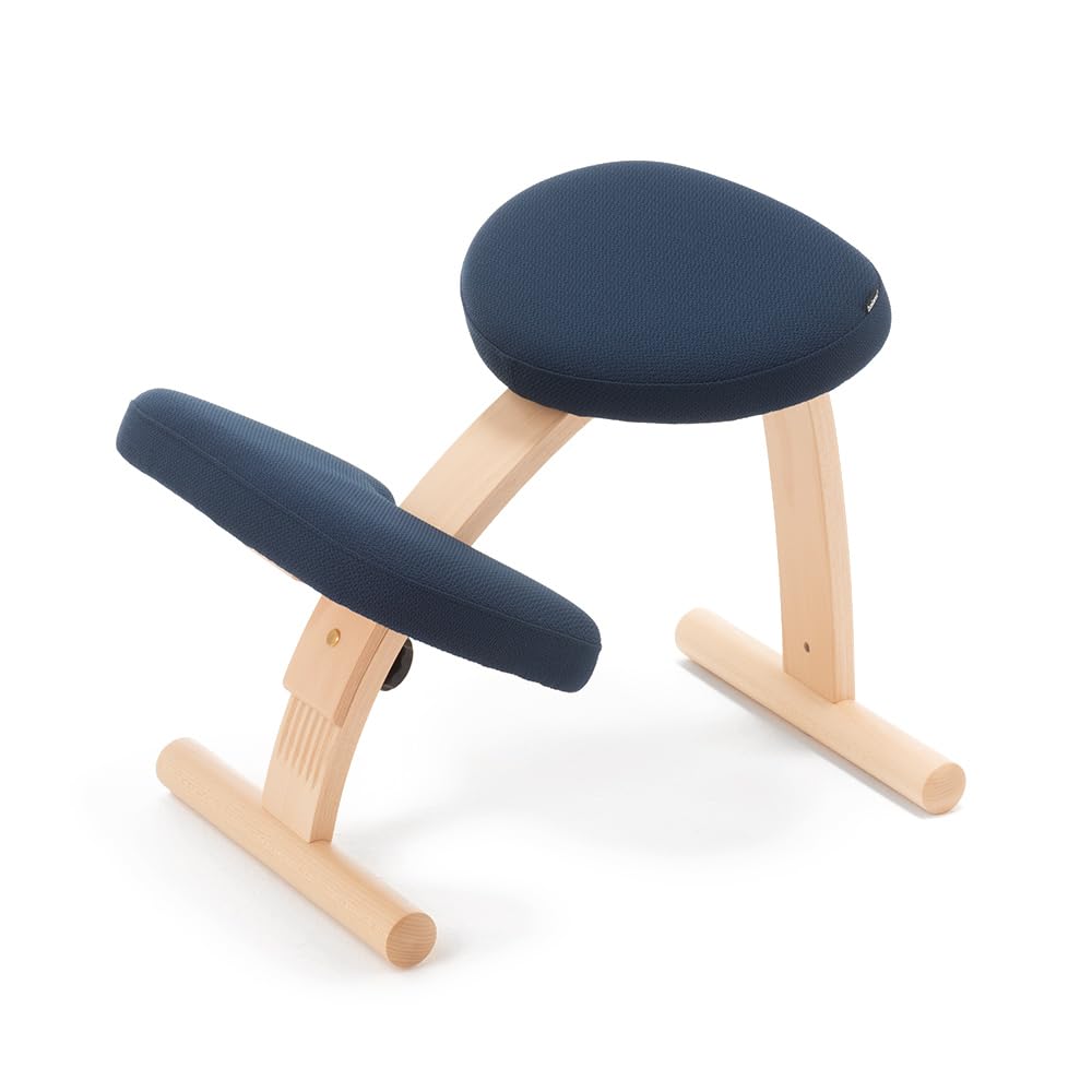 Balance Lab Balance Easy Standard Navy Balance Chair for Improved Made in Height Adjustable Frame, Blue, 147BN004, Posture, Japan,
