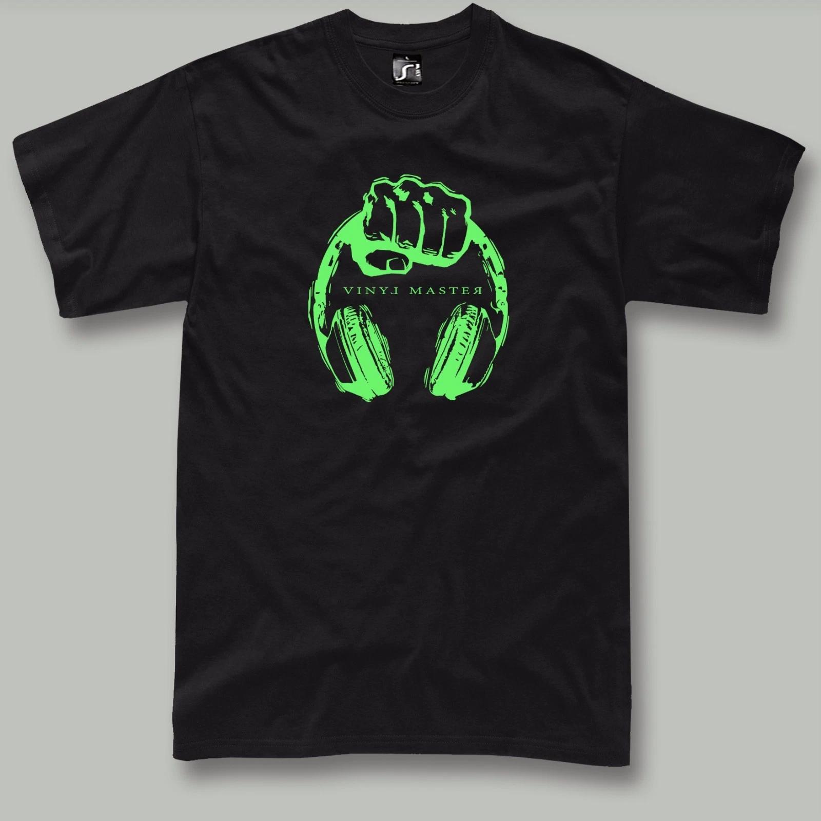 DJ Headphones T-Shirt Vinyl Master Technics MK2 Retro Music Gift Men Tee XL