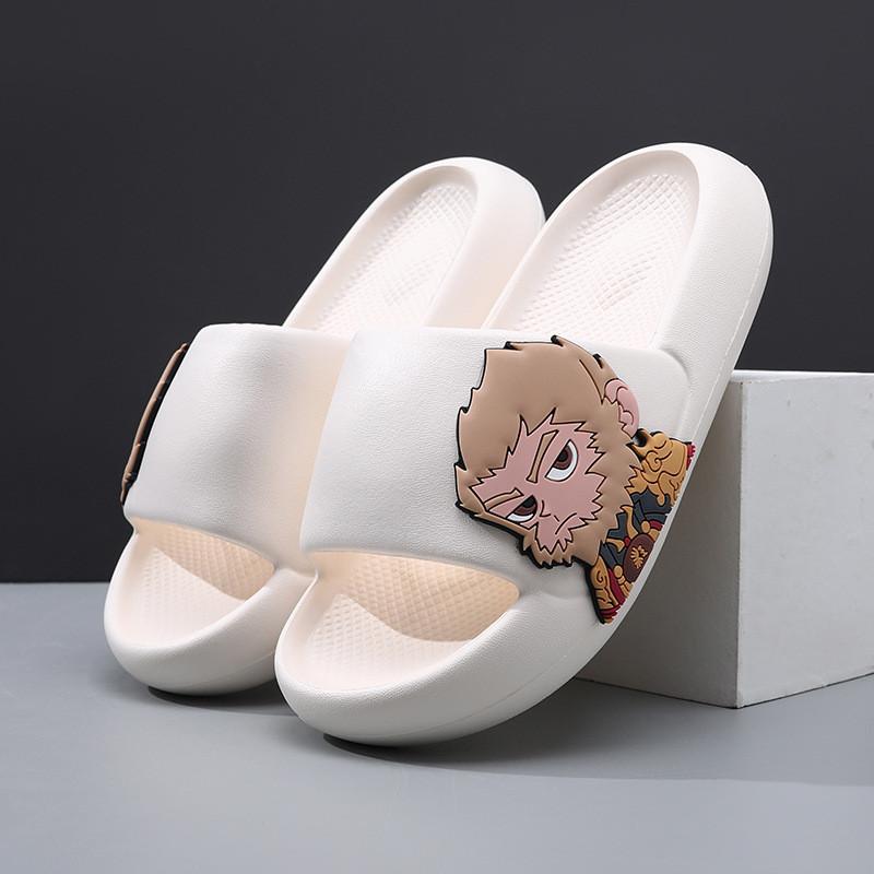 Cartoon Style Black Myth Wukong Kids Slide Sandals For Boys Summer Soft And Comfortable