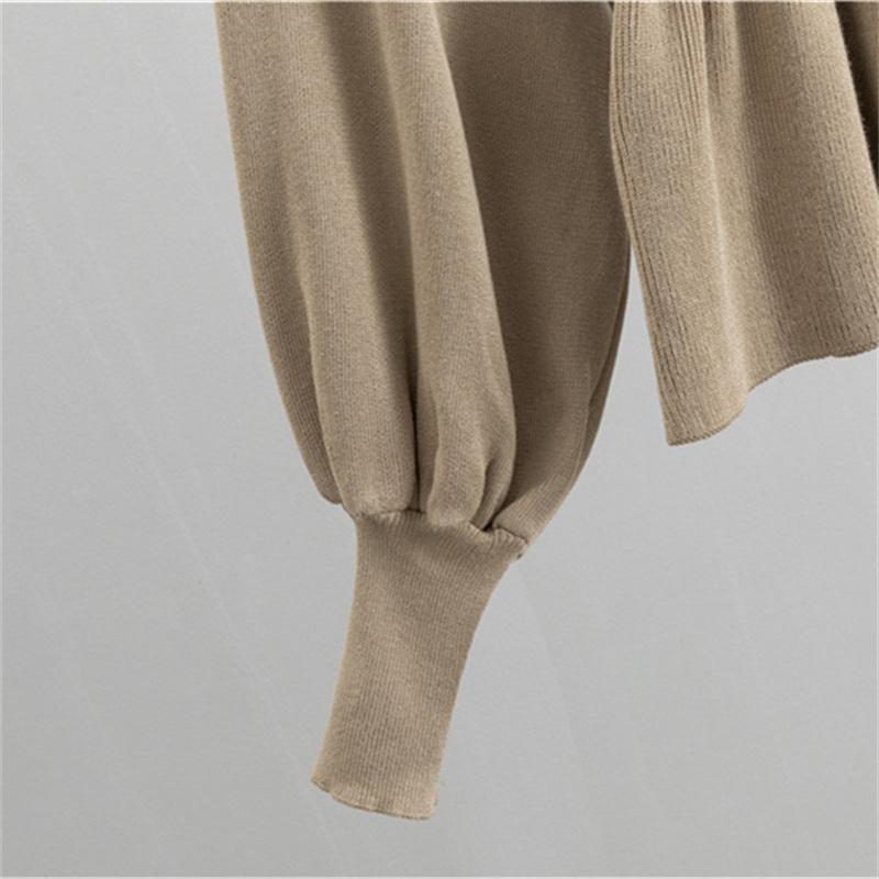 Spring and Autumn Women's Lantern Long Sleeve Hip Wrapped Half Skirt Two Piece Suit Style Temperament Set